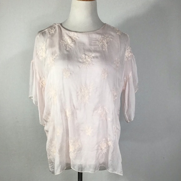 Vintage Italian chiffon silk and embroidered blouse with a soft lining - Picture 2 of 9